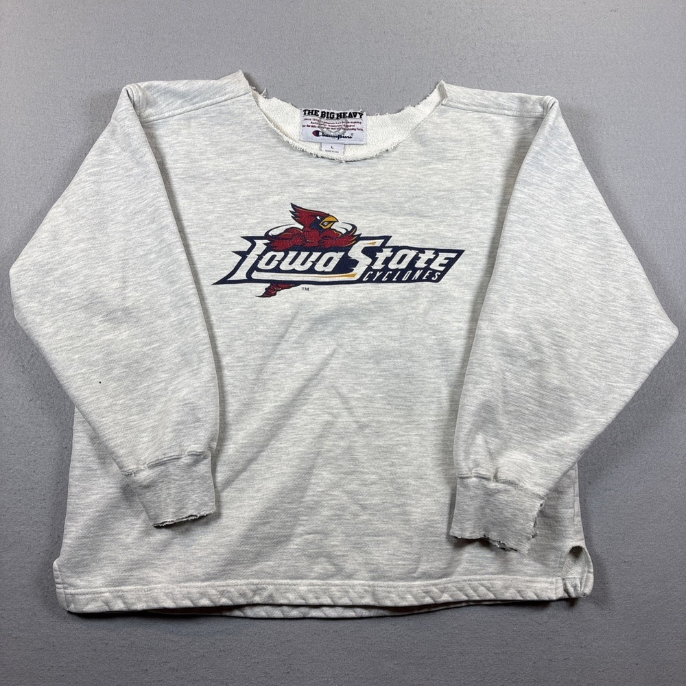 Vintage 90s Champion Reverse Weave Iowa State "The Big Heavy" Large Made USA